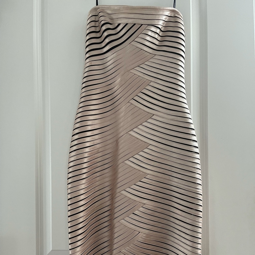 BCBG champagne/black bandage dress (size 2).